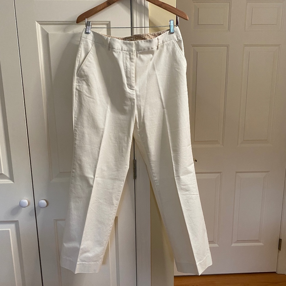 Talbots, Women's, Ivory, Size 12, Cotton Stretch pants